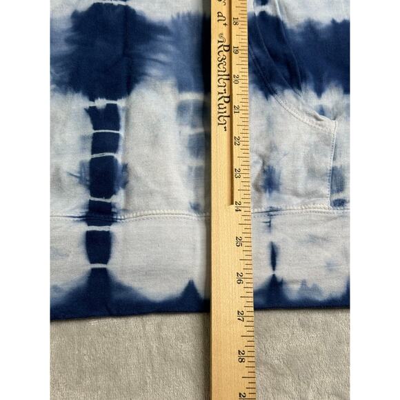 Style & Co Sport Top Womens 2X Blue Tie Dye Short Sleeve Rhinestone Star Pockets - Picture 10 of 10